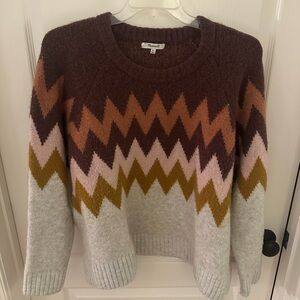Madewell Chevron Patterned Sweater - Multicolor XL